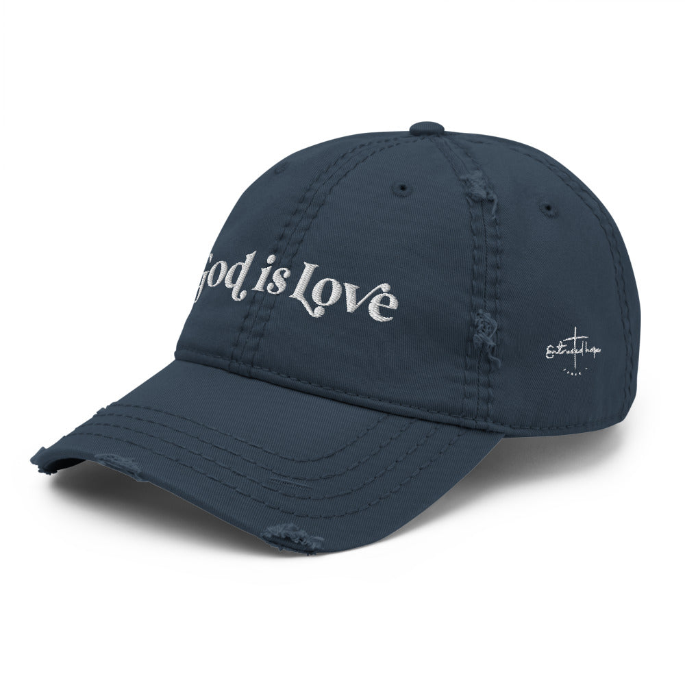 God is Love Distressed Dad Hat